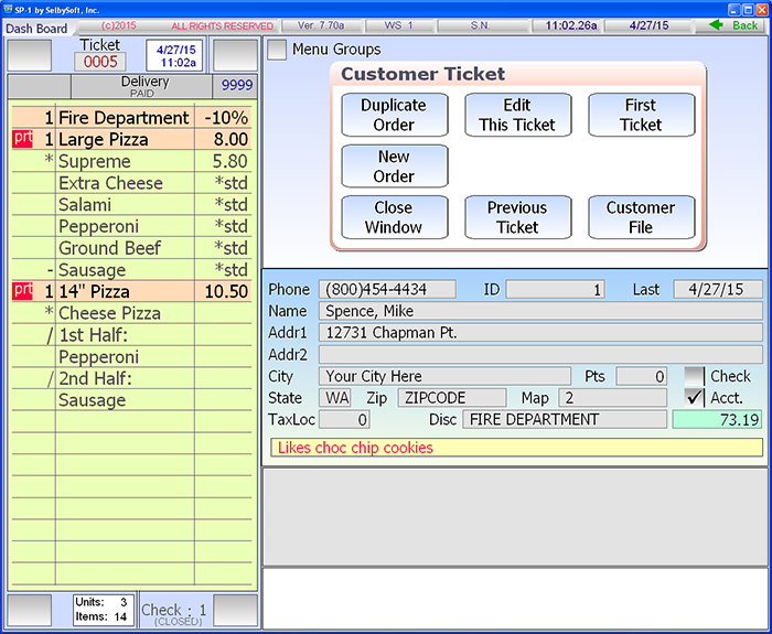 Pizza Billing Software