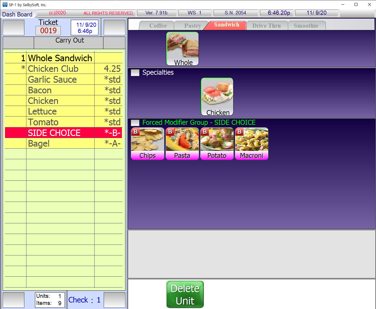 Menu Group in SelbySoft POS
