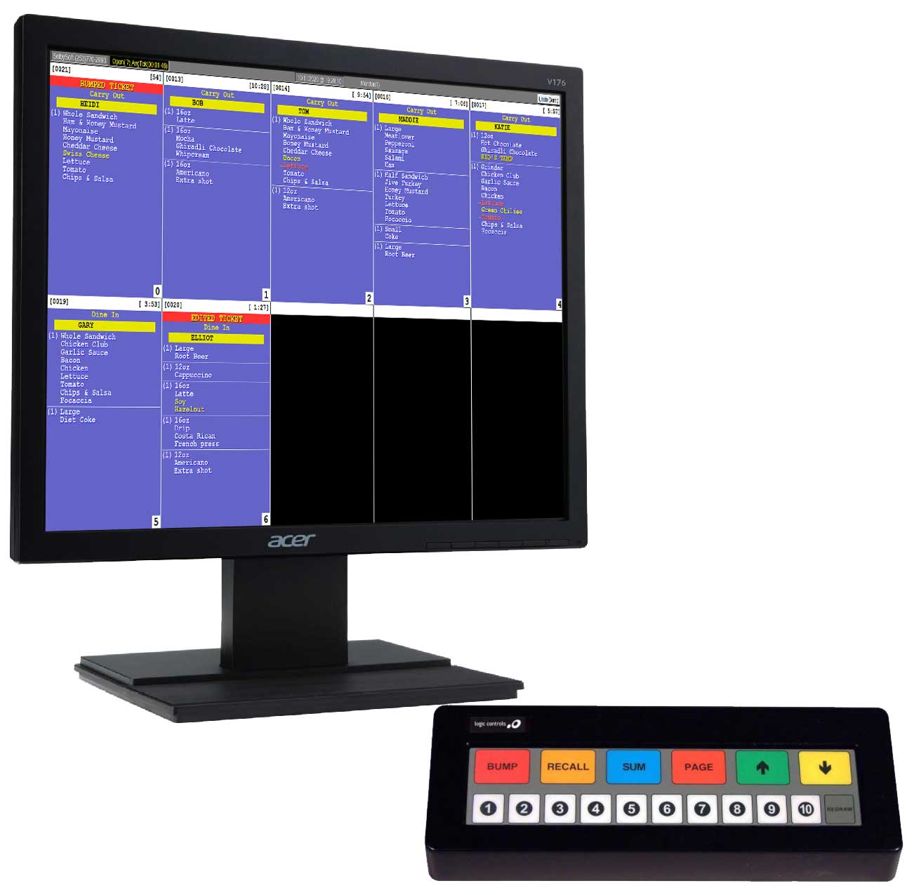 Kitchen Display Monitor with SelbySoft Running