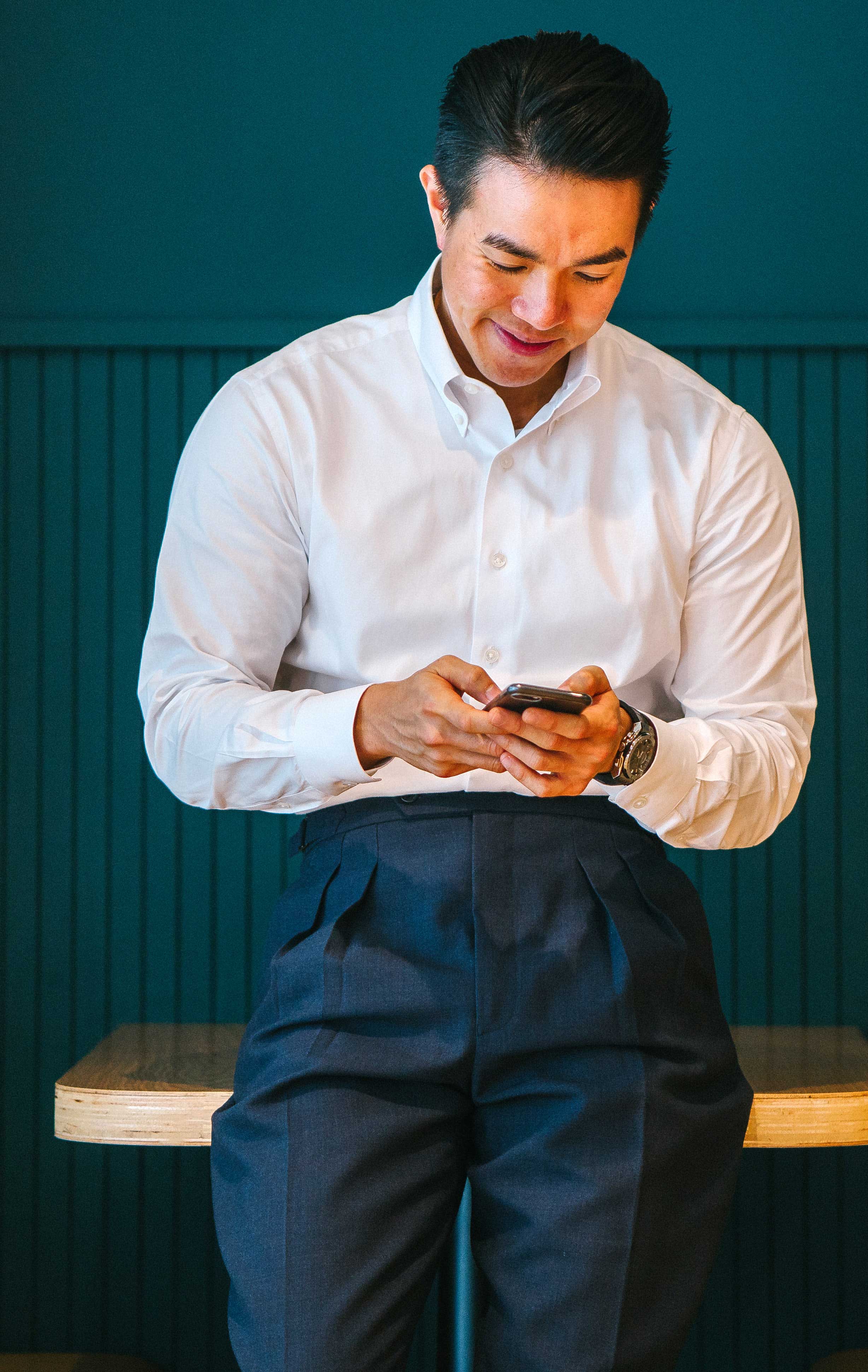 Man looking at cell phone